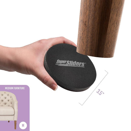Super Sliders 4733444N Hardwood Floor Reusable Furniture Movers Sliders 3-1/2", Value Pack, Linen