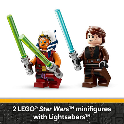 LEGO Star Wars Ahsoka’s Jedi Interceptor Building Toy for 8+ Year Old Boys & Girls, Set Features 2 Minifigures with Lightsabers and Droid Figure for The Clone Wars Fans, Buildable Kids Toy 75401
