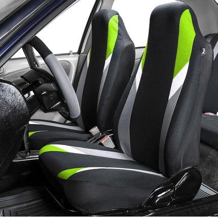 Fundas de asiento delanteras de tela FH Group para asientos individuales, funda de asiento de 1 pieza, ajuste universal, compatible con airbag, fundas de asiento para SUV, furgoneta, verde