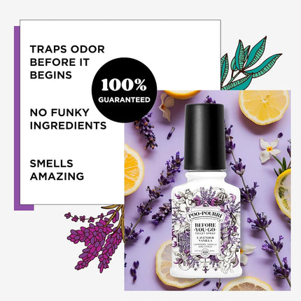 Poo-Pourri Lavender Vanilla Toilet Spray Eliminates Bathroom Odors, 59 ml