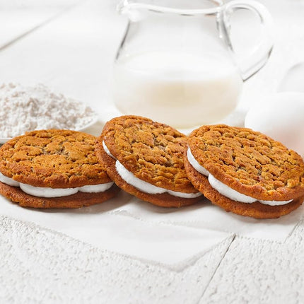 Little Debbie Oatmeal Creme Pies, Two Soft Oatmeal Cookies Layered with Creme (8 Boxes), Brown