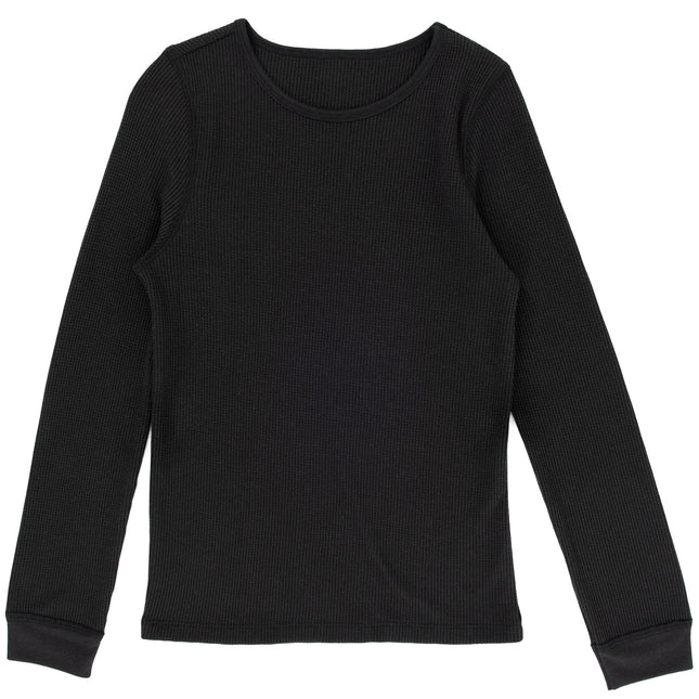 Fruit of the Loom Girls' Premium Thermal Waffle Underwear Set, Black, 4-5