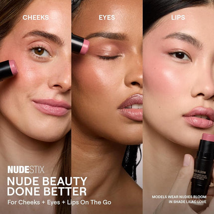 NUDESTIX Nudies Bloom Dewy Blush Stick Cherry Blossom Babe 7g – Dewy Cream Blush for Cheeks, Eyes & Lips – Glass Skin Glow, Buildable Colour, Cool Fresh Rose