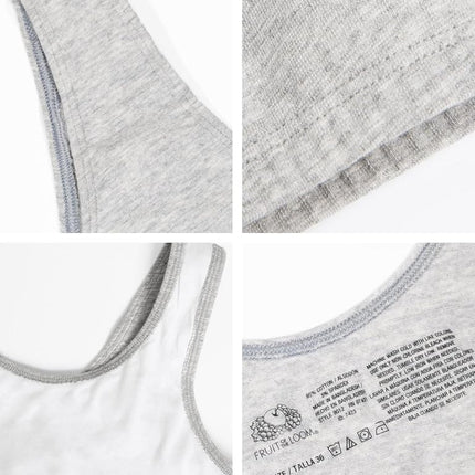 Fruit of the Loom Women's Built Up Tank Style Sports Bra, Opaque, Cornflowerblue/Grey/Black, 36 (Pack of 3)