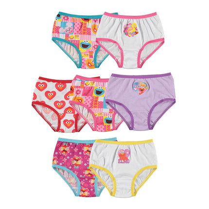 Sesame Street Girls' Underwear Multipacks, Sesame7pk, 2-3T