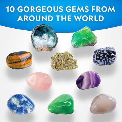 NATIONAL GEOGRAPHIC Gemstone Dig Kit – Dig Up 10 Real Gems & Crystals, Science Kit for Kids, Gem Digging Kit for Kids, Mining Kit, Rock Collection