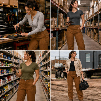 Dickies Women's Flex Duratech Straight Fit Pants, Brown Duck, 14