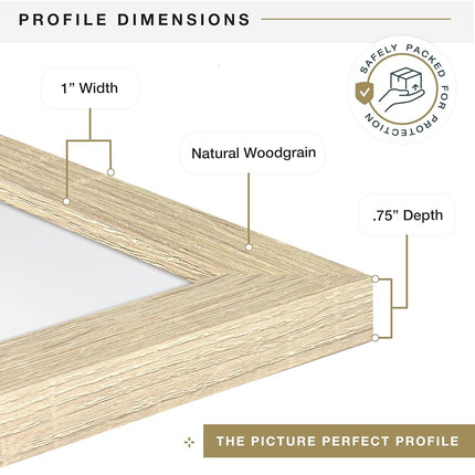 MCS Studio Gallery 19.75x27.5 Poster Frame Natural Woodgrain, Vertical & Horizontal Wall Hanging Large Picture Frame for Photos, Posters & Art Prints (1-Pack)