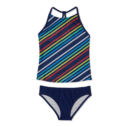 Speedo -Womens Printed High Neck Tankini Set (Big 