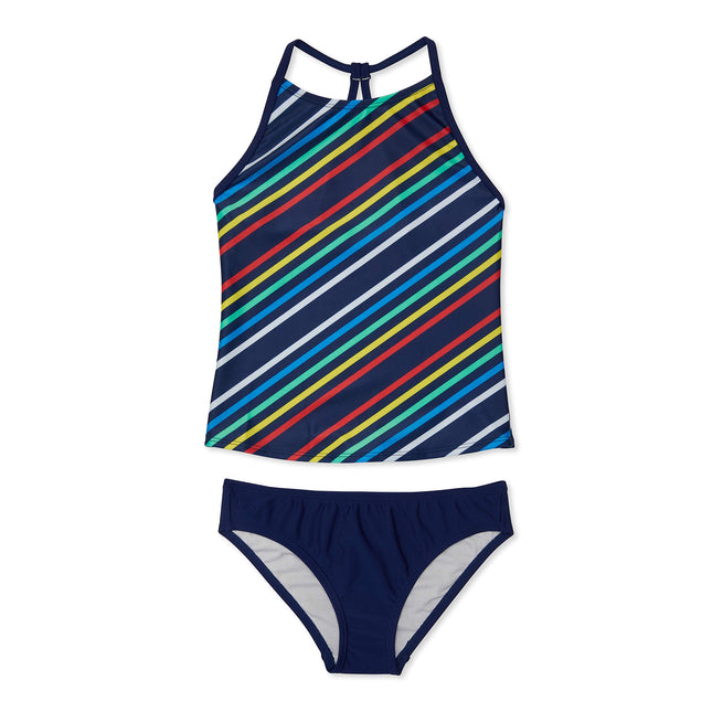 Speedo -Womens Printed High Neck Tankini Set (Big 