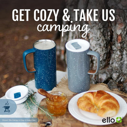 Ello 429-0293-026-6 Campy Insulated Stainless Steel Travel Mug, Navy, 18 oz