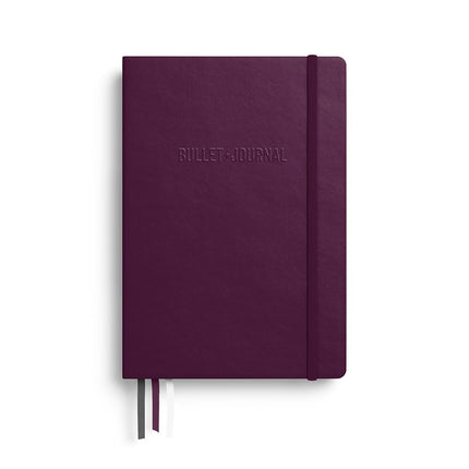 LEUCHTTURM1917 The Official Bullet Journal Edition 2 - Notebook Built for BuJo, Medium A5 204 Pages of 120gsm Paper, with Bujo Pocket Guide (Purple26)