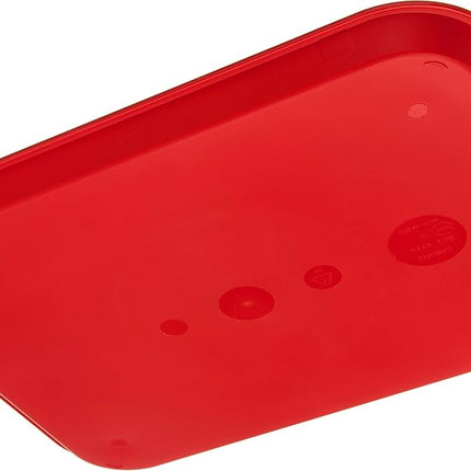 Bandeja de cafetería de Carlisle FoodService Products con superficie texturizada para cafeterías, restaurantes de comida rápida y comedores, plástico, 14" x 18", rojo, (Paquete de 12)