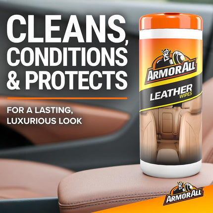 Armor All 10881 Leather Wipes - 20 Sheets