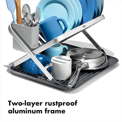OXO Good Grips Aluminium Fold Flat Dish Rack