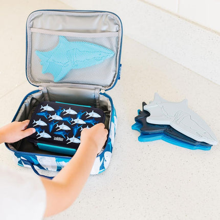 Wildkin Reusable Food Container for Boys and Girls- BPA-Free, Leak Resistant, Kid-Friendly with Removable Insert and Easy Open/Close Clasps, Airtight and Dishwasher Safe (Sharks)
