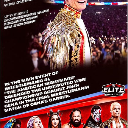 Mattel WWE Elite Action Figure & Accessories, Series #125 Set, 6-inch Collectible Cody Rhodes with 25 Articulation Points & Swappable Hands