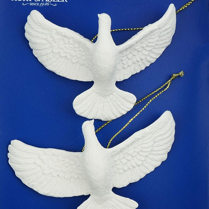 Kurt Adler 4.5" Resin Friendship Dove Ornament Set of 2