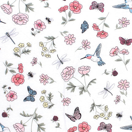 Hudson Baby Unisex Baby Cotton Fitted Crib Sheet, Hummingbird Garden, One Size