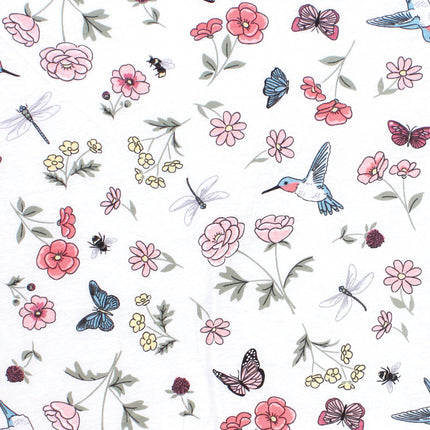 Hudson Baby Unisex Baby Cotton Fitted Crib Sheet, Hummingbird Garden, One Size