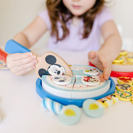 Set de pizza y pastel de cumpleaños de madera de Mickey Mouse de Disney de Melissa & Doug (Embalaje de comercio electrónico)