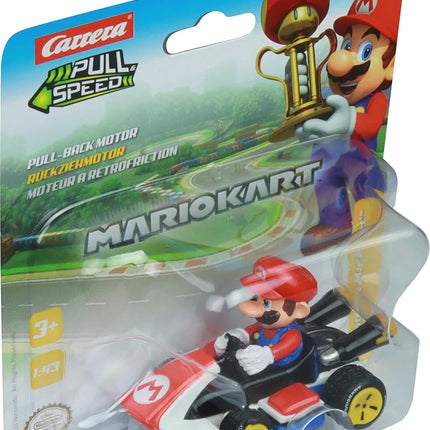 Carrera Pull & Speed 15818404 Official Licensed Kids Mario Kart Toy Car Pull Back Vehicle for Ages 3 and Up - Mario
