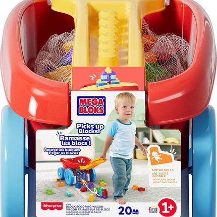 MEGA BLOKS First Builders Toddler Building Toy with 20 Pieces and Built-In Storage Collectible Blocks, Red, Children 1 Year and Up