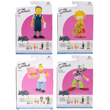 Disney The Simpsons Action Figures 4-Pack 5-Inch Collectible Figures from Jakks Pacific's Wave 2 - Lisa, Krusty, Moe and Homer