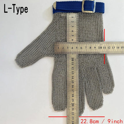 JZD stainless steel gloves, level A9 cutting resistant gloves, 304 stainless steel wire, metal mesh, kitchen cutting res(5 Finger, XS(Piece of 1)(Green))