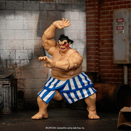 Jada Street Fighter II E. Honda Action Figure – 1:12 Deluxe Scale Toys – 6" Tall, Fully Articulated, Collector Packaging