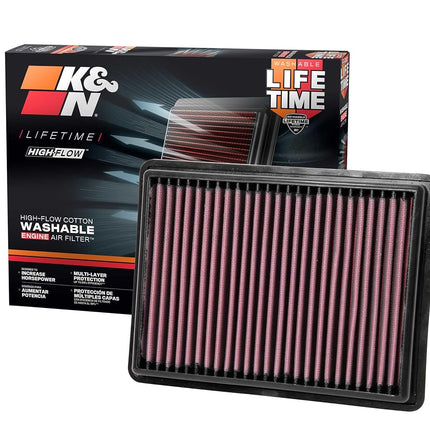 Filtro de aire de motor K&N: Alto rendimiento, premium, lavable, filtro de repuesto: Compatible con Chevy/GMC/Holden 2018-2019 (Equinox, Terrain), 33-5069