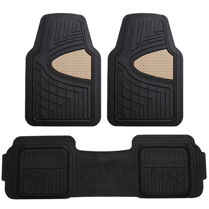 FH GROUP Beige F11511BEIGE Heavy Duty Tall Channel Floor Mats All-Weather Accessories for Trucks, Cars, and Automotive Purposes Trim-to-Fit