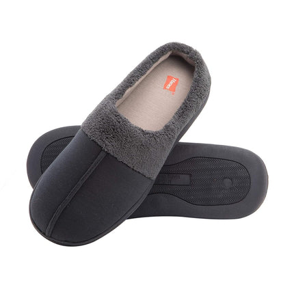 Sabots pantoufles Hanes pour garçon avec semelle en mousse à mémoire de forme pour intérieur et extérieur et protection anti-odeurs Fresh Iq, Marine/Gris