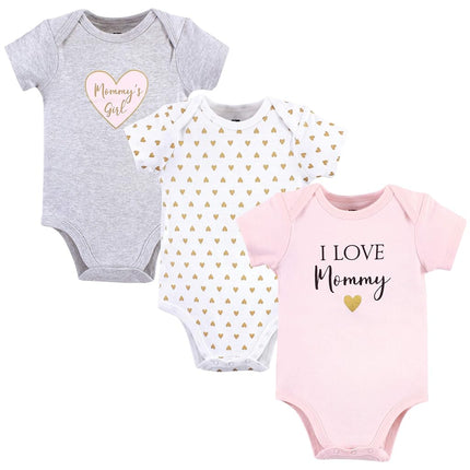 Hudson Baby Unisex Baby Cotton Bodysuits, Girl Mommy, 3-6 Months
