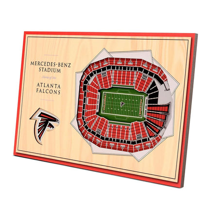 YouTheFan NFL Atlanta Falcons Stadium 3D Mural Wood Desktop Wooden Sign Wood