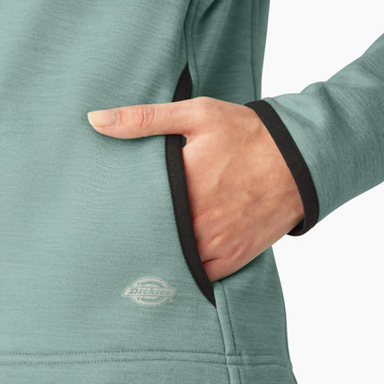 Haut à glissière quart Dickies Smooth FACE pour femme, bleu Surf Heather, S