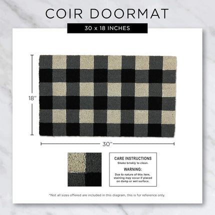 DII Natural Coir Doormat, Fun Greeting Mat, Bee Happy, 18x30