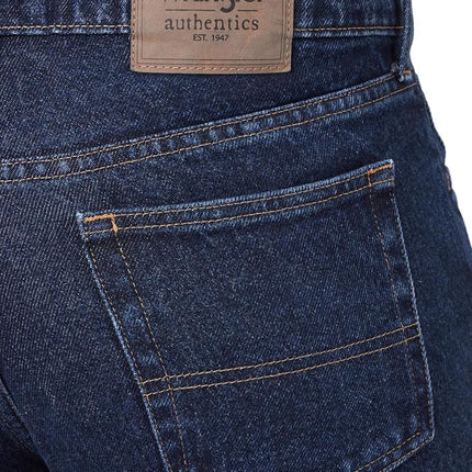 Wrangler Authentics Men's Classic 5-Pocket Relaxed Fit Cotton Jean, Dark Rinse, 48W x 30L