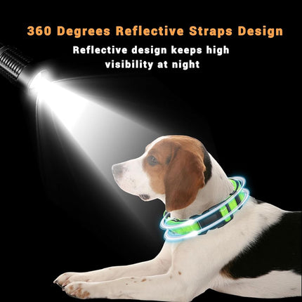 LIEVUIKEN 2 Pack Reflective Dog Collar with Safety Locking Buckle