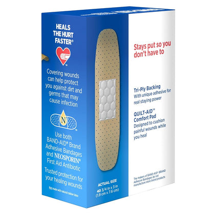 Band-Aid Brand Tru-Stay Sheer Strips Adhesive Bandages for First Aid and Wound Care, All One Size, 40 ct
