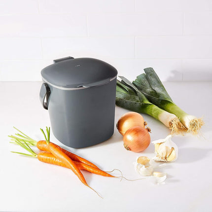 OXO Good Grips Easy-Clean Compost Bin - Charcoal - 0.75 Gal/2.83 L, Gray