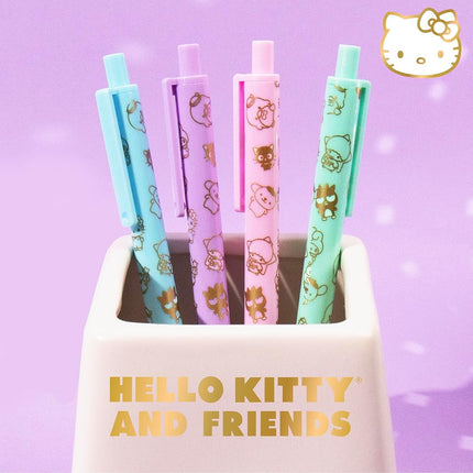 Hello Kitty & Friends 4-Piece Pen Set, My Melody, Kuromi, School and Office Supplies, Stationery