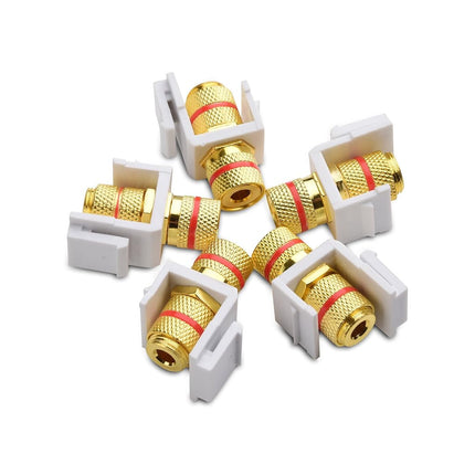 Cable Matters (5-Pack) Banana Jack Binding Post Keystone Jack Inserts in White