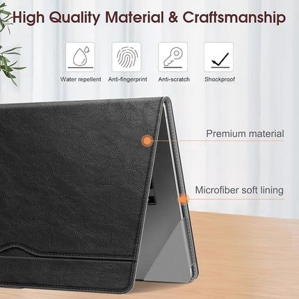 FINTIE Sleeve Case Compatible with Macbook Air 15 inch (2024/2023) M3/M2 Chip, Premium PU Leather Protective Folio Book Cover for Macbook Air 15.3" Model A3114 A2941,Black