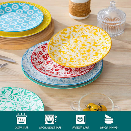 vancasso Selene 10.25 Inch Colorful Floral Porcelain Dinner Plates Set of 6