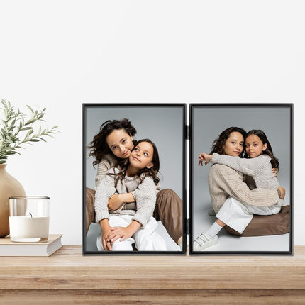 Lawrence 660057D 5x7 Hinged Double Simply Black Picture Frame