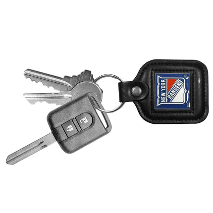 NHL Siskiyou Sports Fan Shop New York Rangers Square Leather Key Chain One Size Black