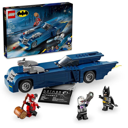 LEGO DC Batman : L'ensemble de construction Batman et la Batmobile contre Harley Quinn et Mr. Freeze inspiré de la série télévisée animée, 435 pièces, pour les 8 ans et plus, 76274