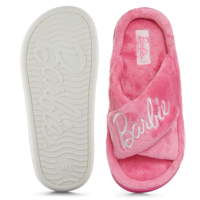 Barbie Extra Cozy Chaussons Doux et Moelleux à Enfiler pour Femme, Rose Vif, M