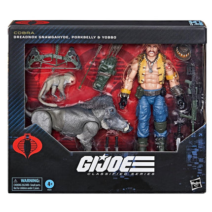 G.I. JOE Classified Series #125, Dreadnok Gnawgahyde and Pets Porkbelly & Yobbo, Collectible 6-Inch Action Figure with 16 Accessories